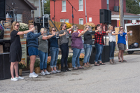 Old Munichburg Oktoberfest 2018. Women's stein-holding competition.